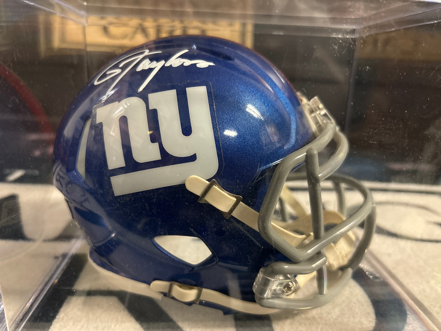 Lawrence Taylor Signed Mini Helmet Blue